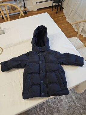 Jacadi Navy Hooded Kids Puffer Jacket